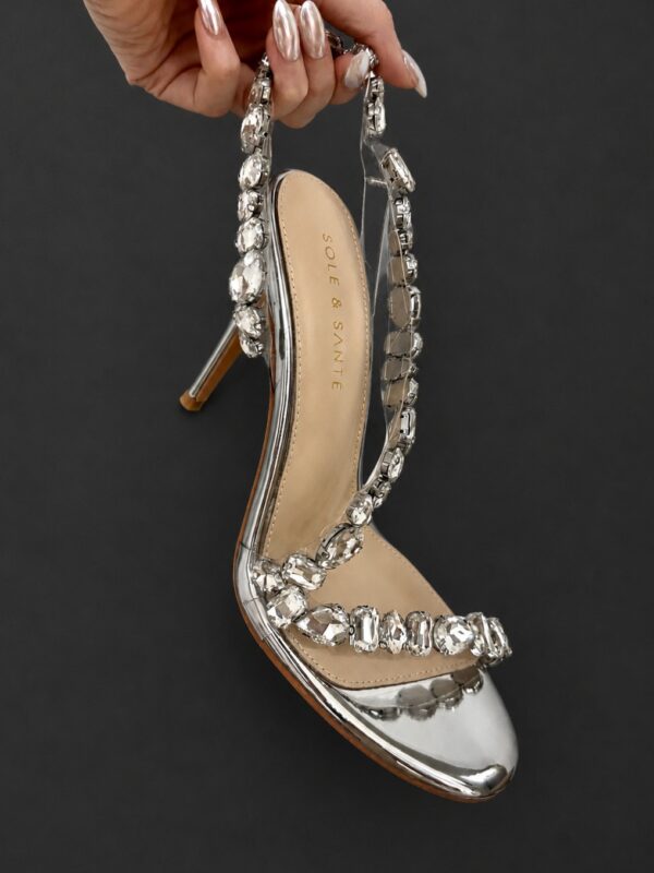 Kira Heeled Sandals – Silver